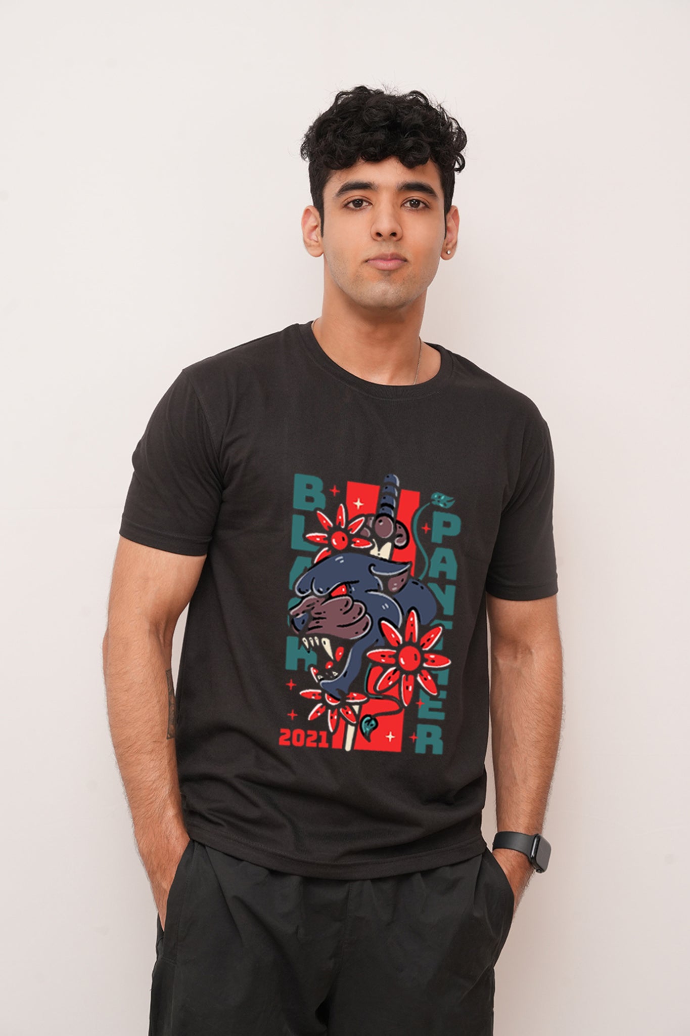 Anime Black Panther  Printed Tshirt