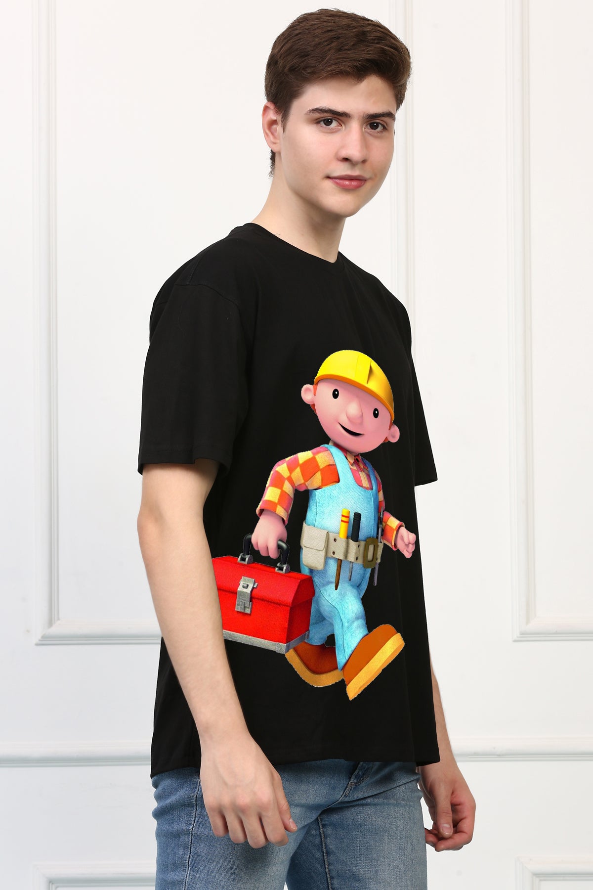 Oversized Bob the Builder Cartoons Printed Tshirt