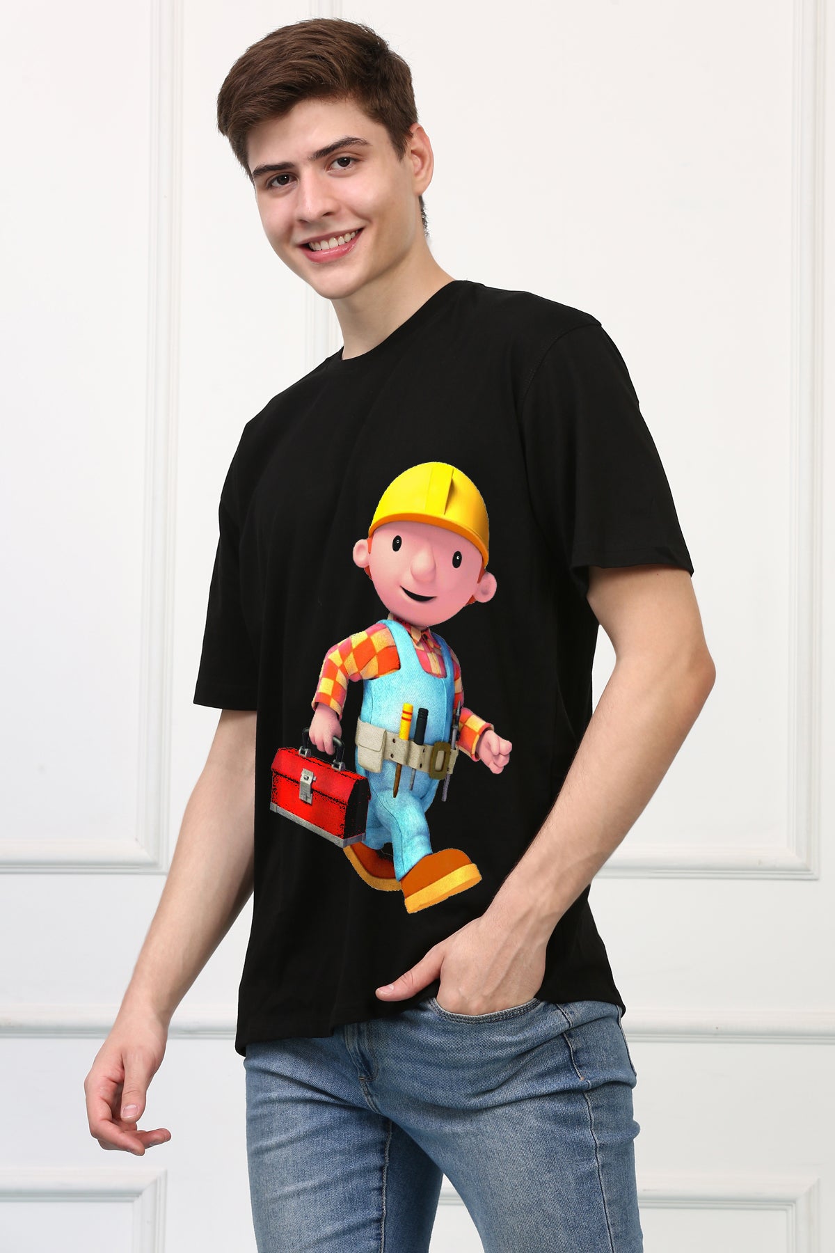 Oversized Bob the Builder Cartoons Printed Tshirt