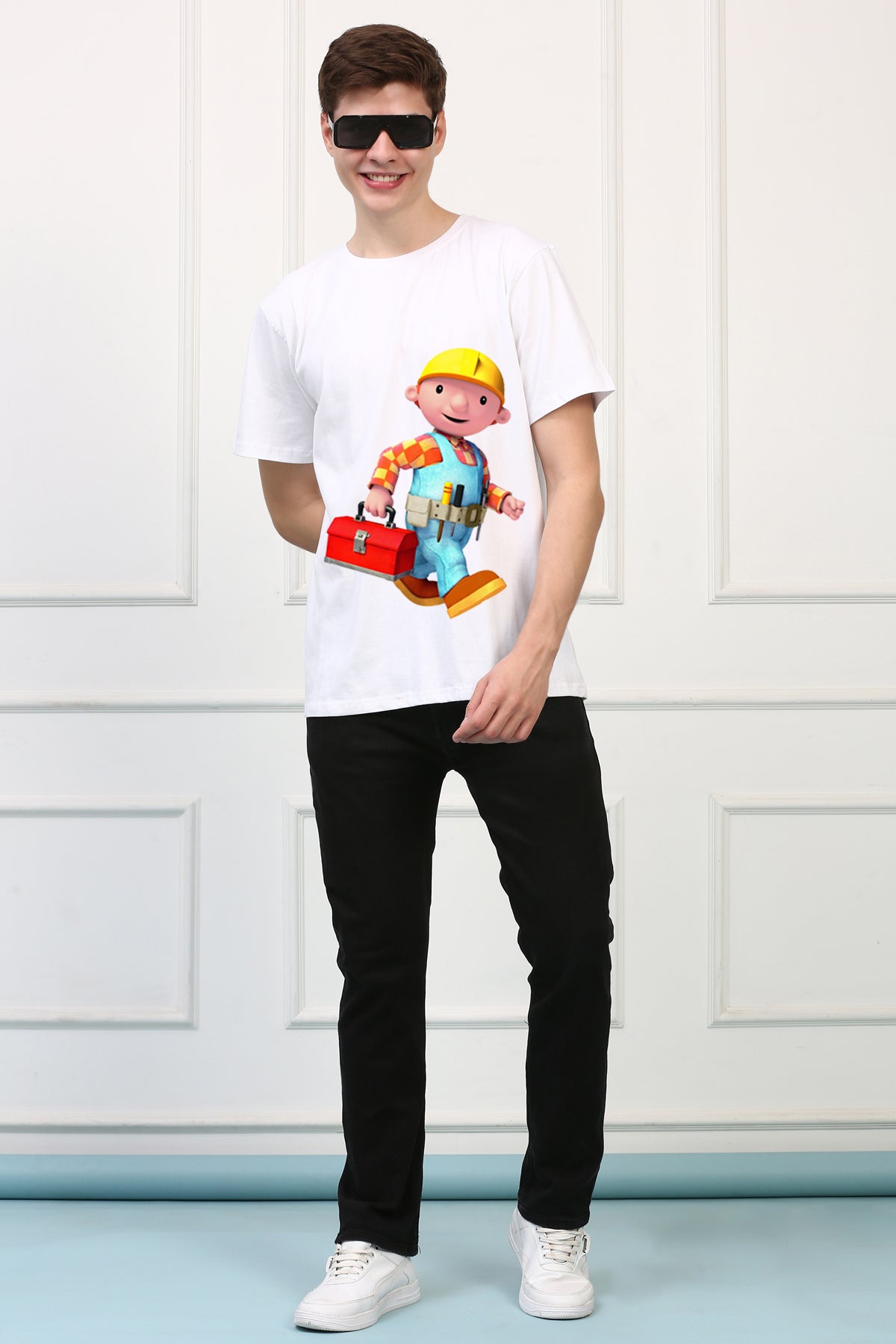 Oversized Bob the Builder Cartoons Printed Tshirt