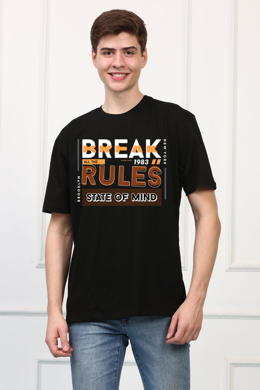 Break Rule Printed T Shirt