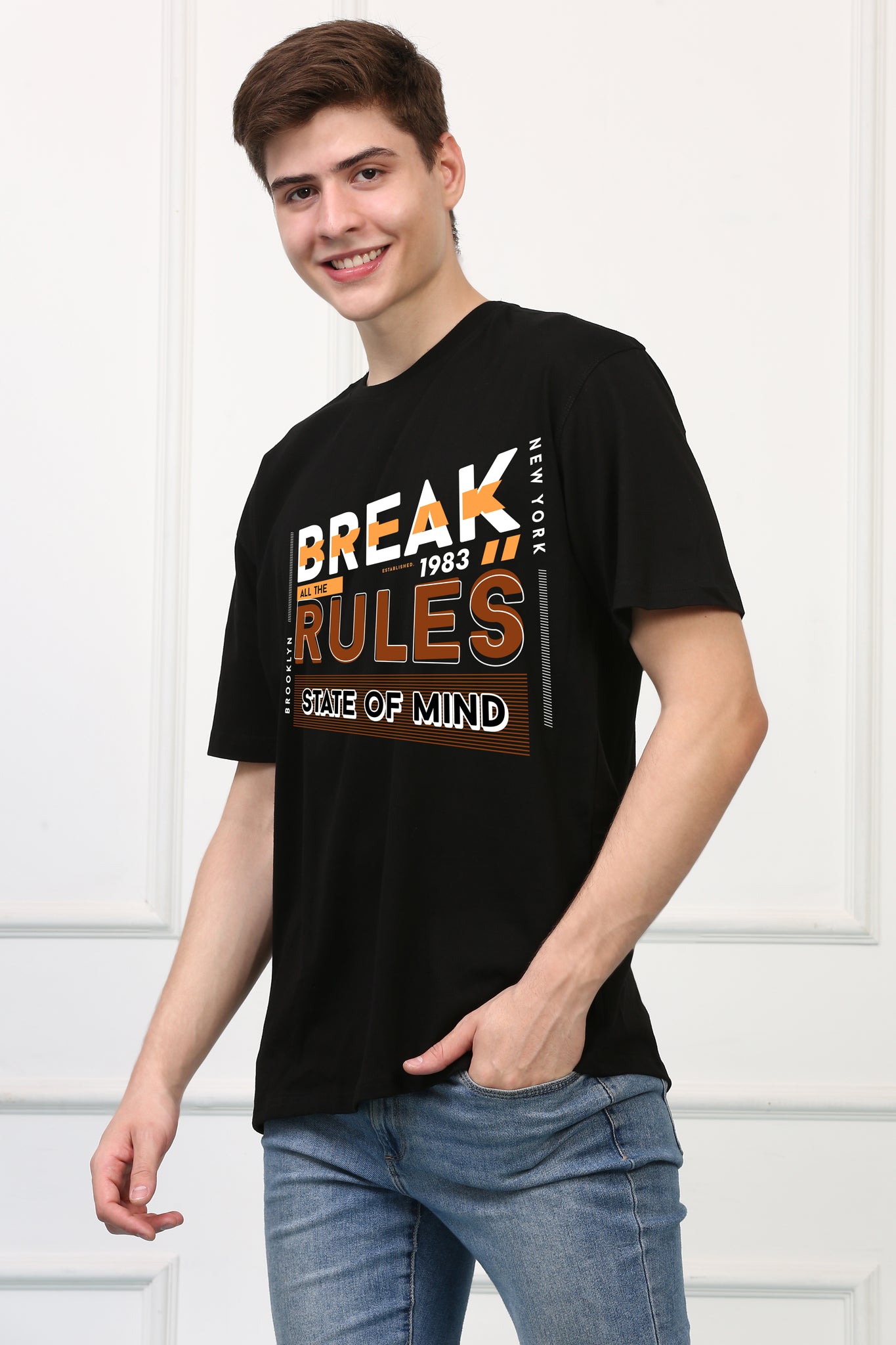 Break Rule Printed T Shirt