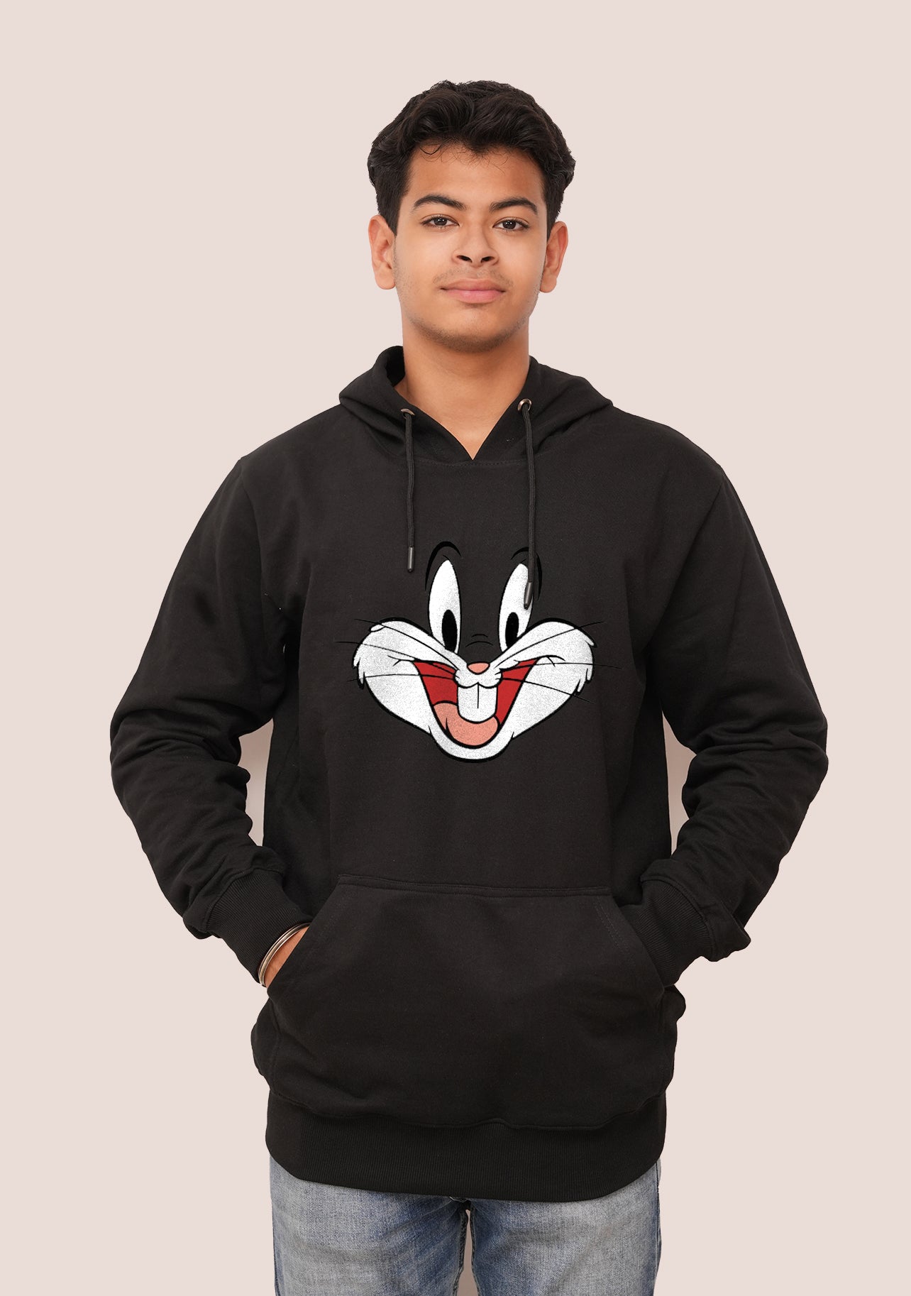 Cartoon Bunny Face  Printed Hoodies