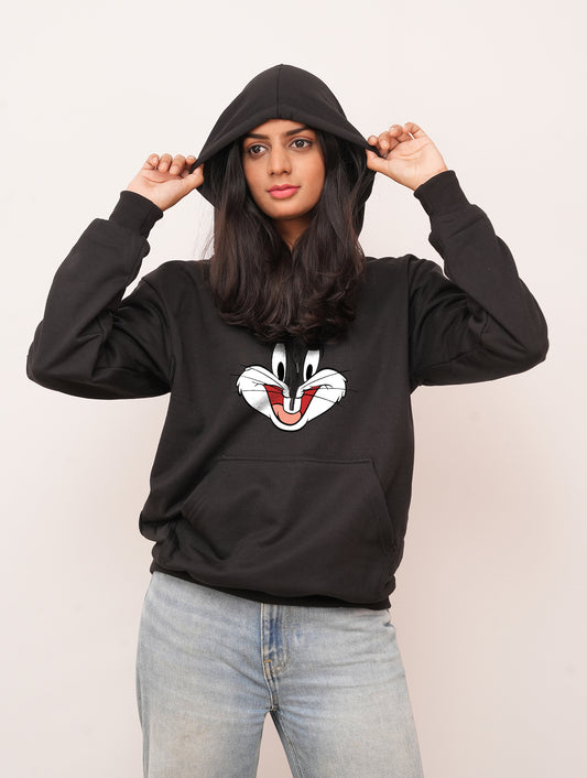 Cartoon Bunny Face  Printed Hoodies