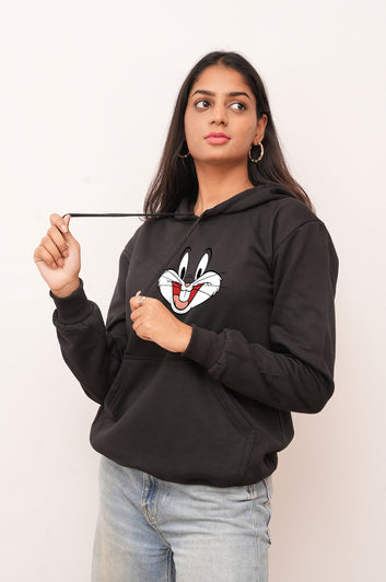 Cartoon Bunny Face  Printed Hoodies