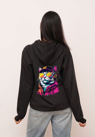 Graffitti Cat Printed Hoodies