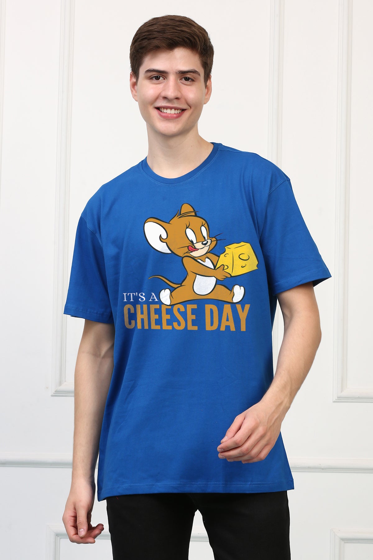 Oversized Cheese Day Cartoons Printed Tshirt