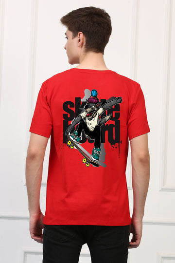 GRAFFITI Cool Wolf Skater Oversized  Printed Tshirt