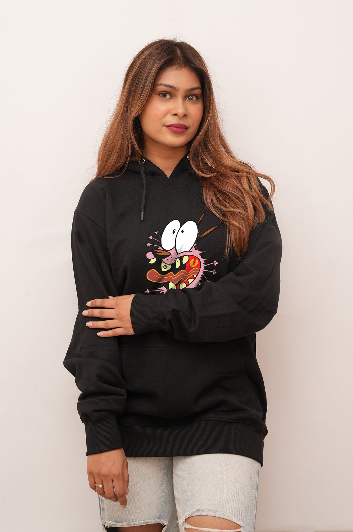 Cartoon Courage  Printed Hoodies