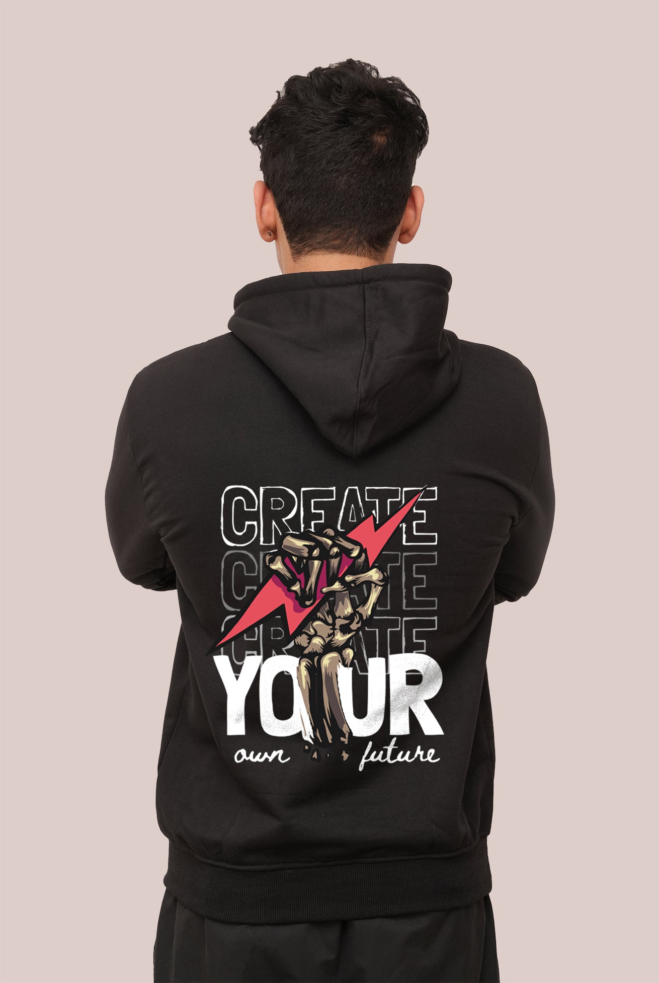 Typography Create Your Own Future  Printed Hoodies