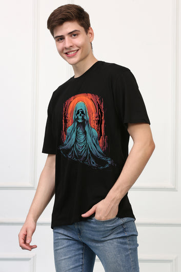 CRYPT 11 Skull Oversized Printed  T-shirt