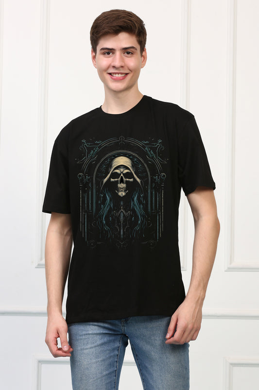 CRYPT 12 Skull Oversized Printed  T-shirt