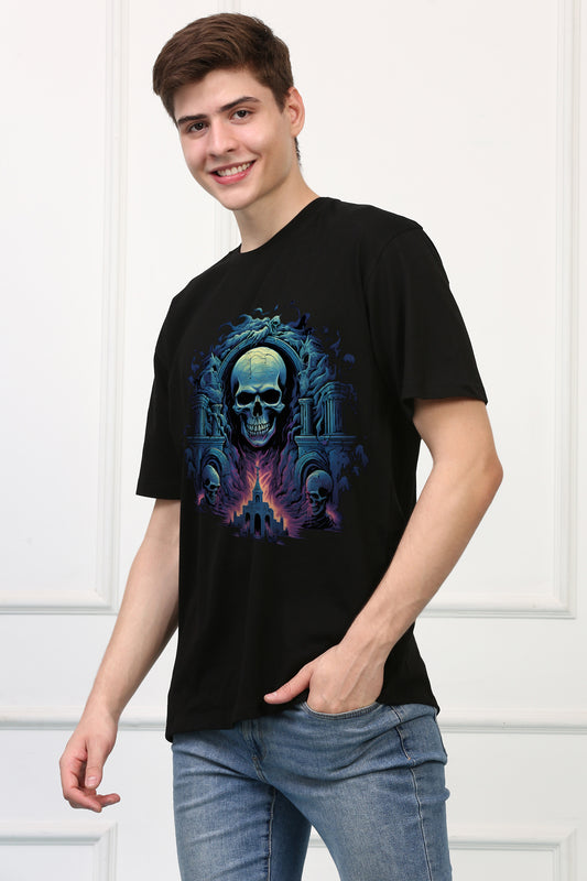 CRYPT 16 Skull Oversized Printed  T-shirt