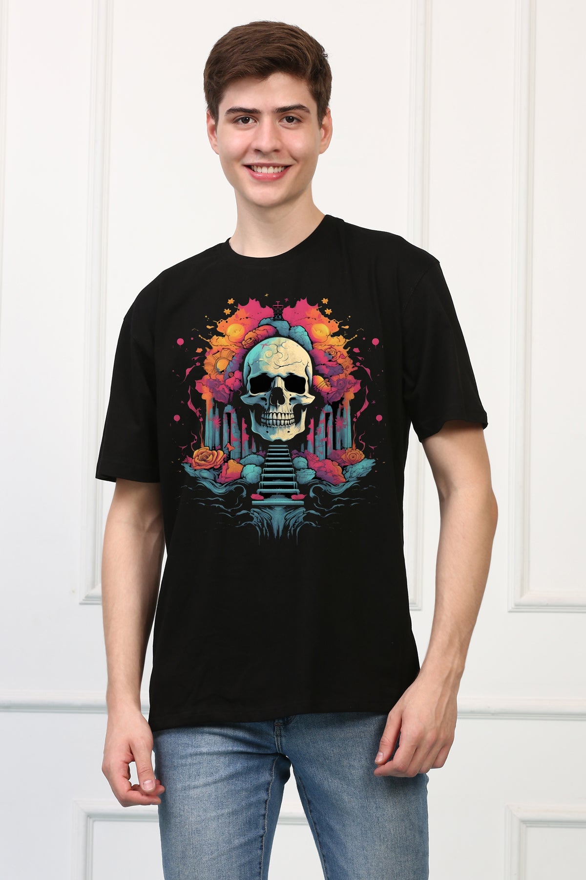 CRYPT 2 Skull Oversized Printed  T-shirt