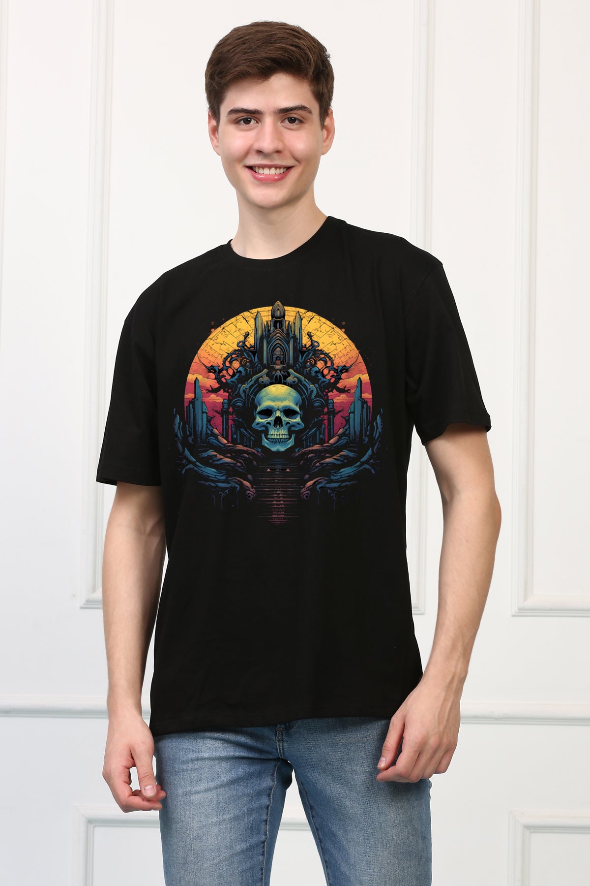 CRYPT 3 Skull Oversized Printed  T-shirt