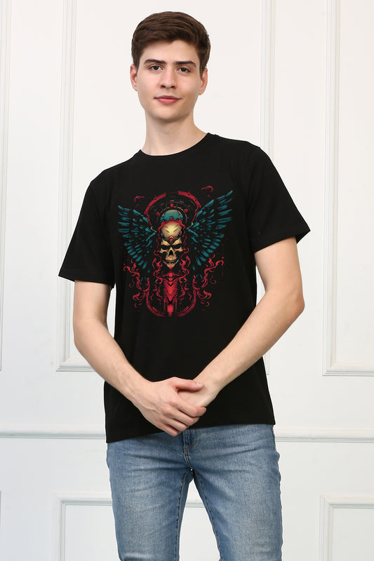 CRYPT 4 Skull Oversized Printed T Shirt