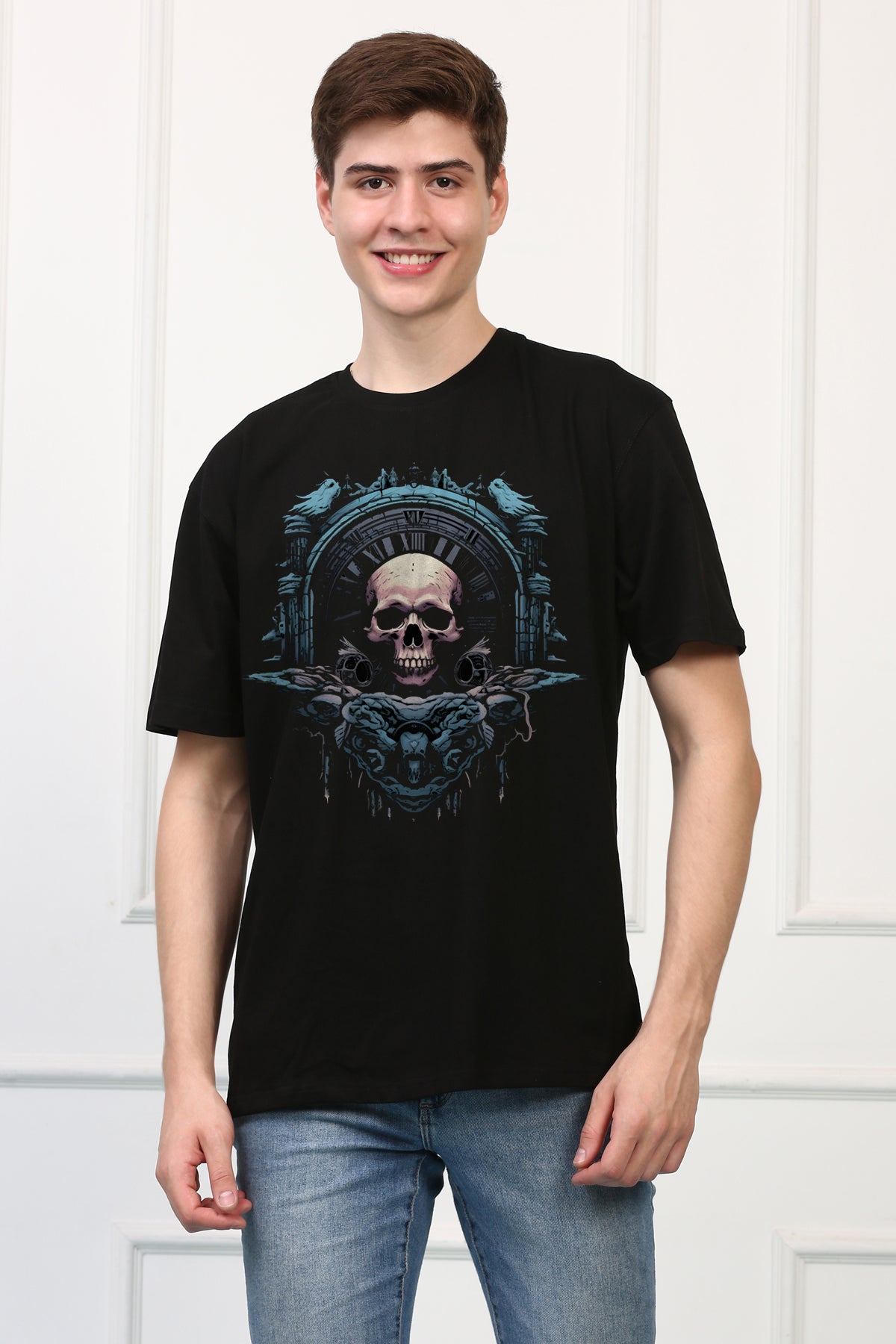 CRYPT 5 Skull Oversized Printed  T-shirt