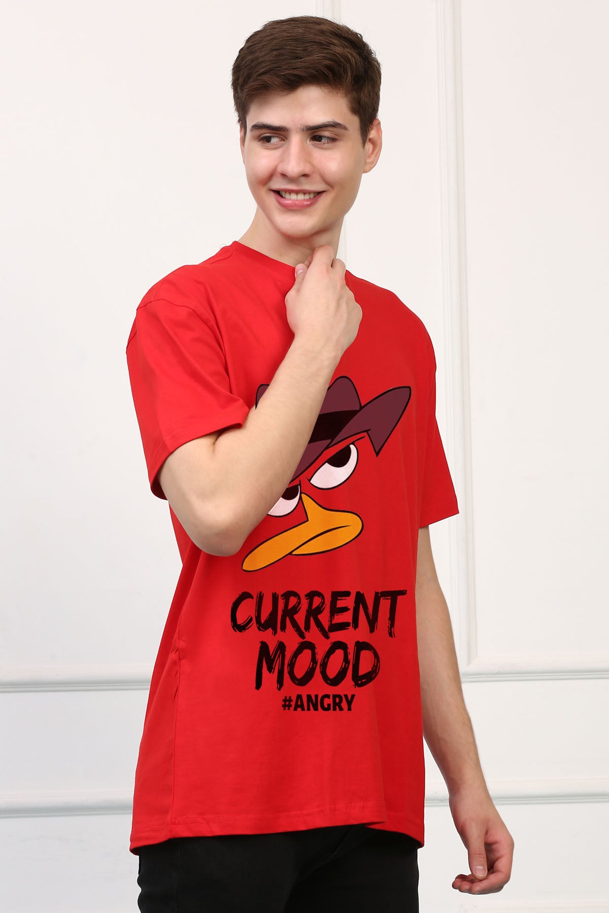 Oversized Current Mood Cartoon Printed Tshirt