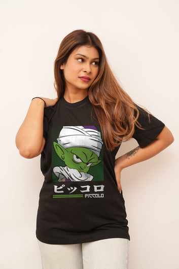 Anime Women Oversized D Green Printed Tshirt