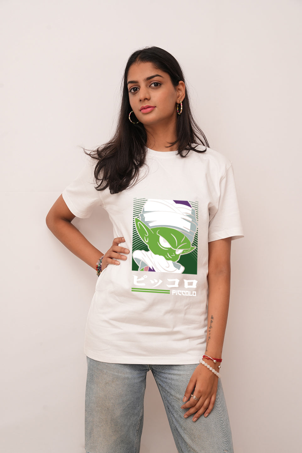 Anime Women Oversized D Green Printed Tshirt