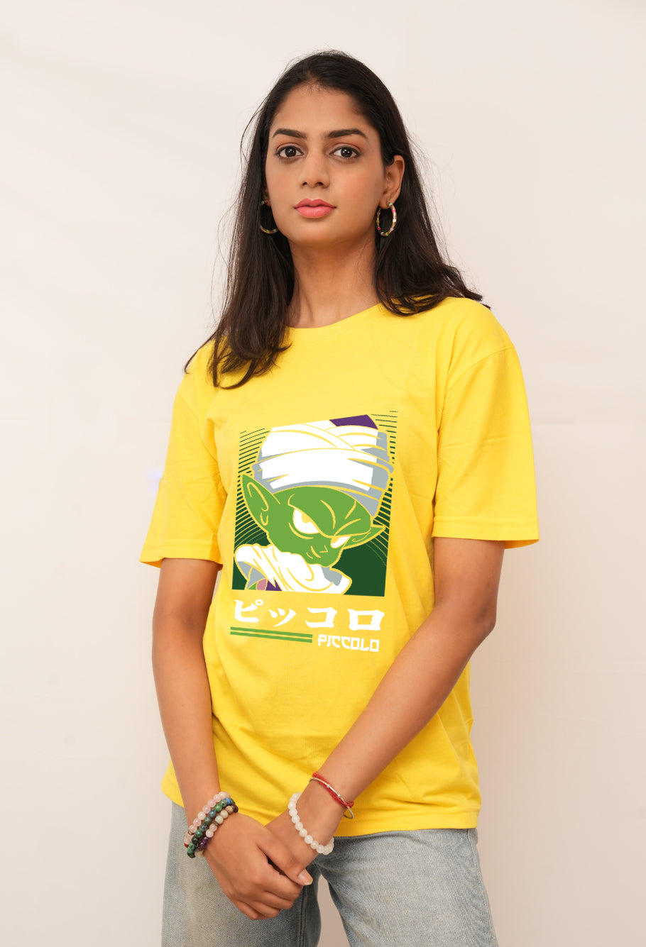 Anime Women Oversized D Green Printed Tshirt