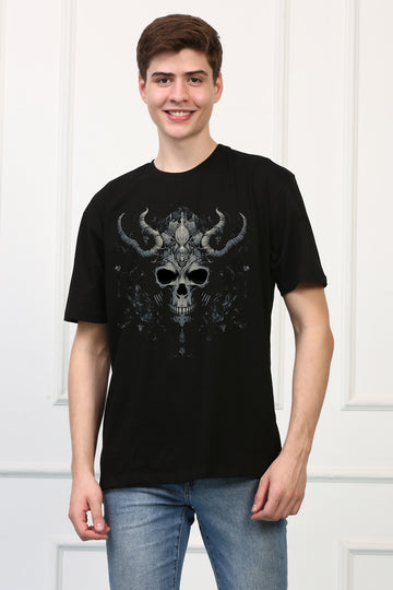 Dark Skull Oversized  Printed Tshirt