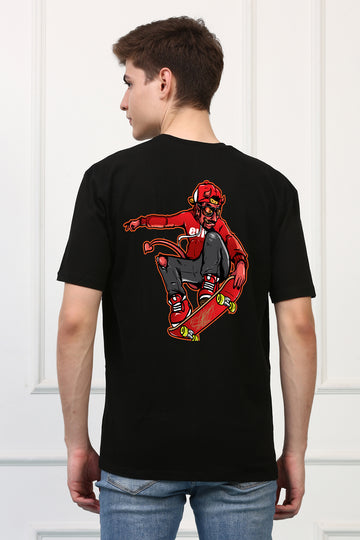 GRAFFITI Devil Skate Oversized  Printed Tshirt