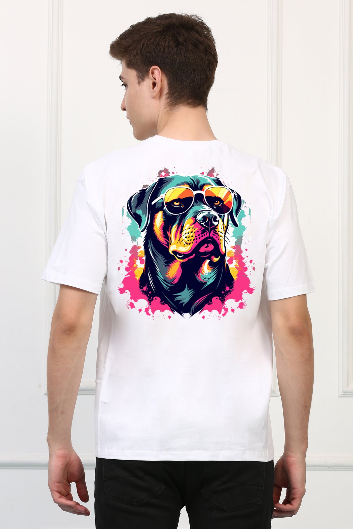 Oversized Barking Dog Printed Tshirt