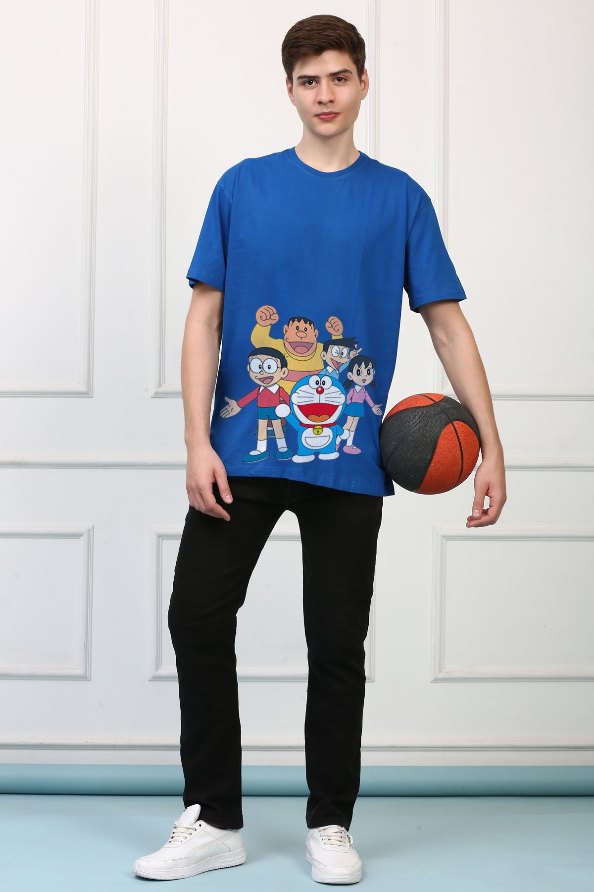 Oversized Doremon Cartoons Printed Tshirt