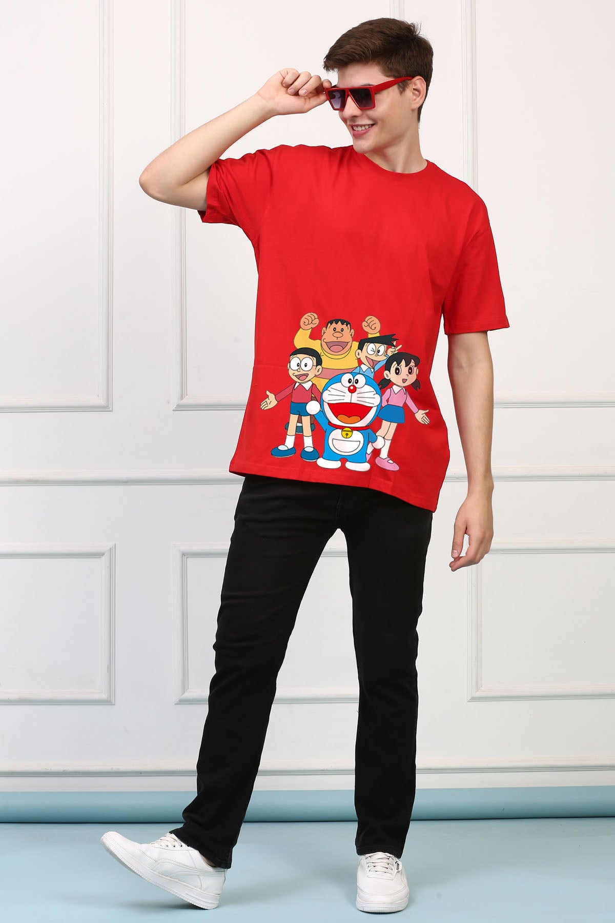 Oversized Doremon Cartoons Printed Tshirt