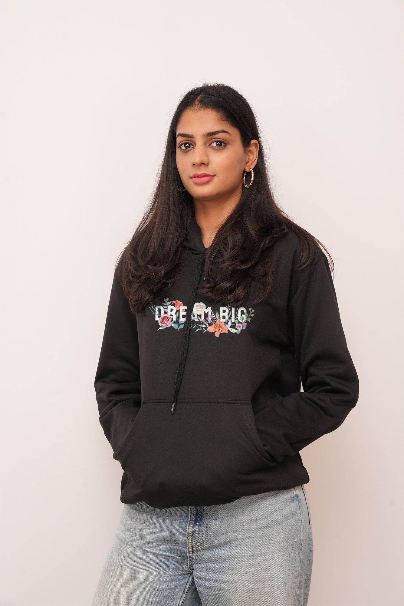 Typography Dream Big Printed Hoodies