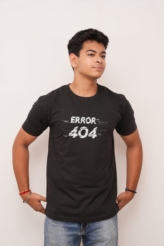 Typography oversized Error 404  Printed Tshirt