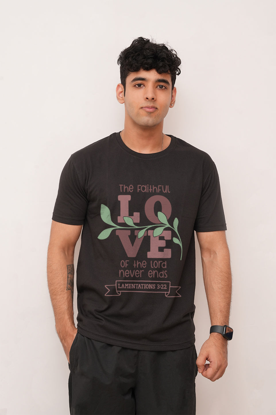 Typography oversized Faithful Love  Printed Tshirt