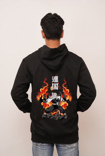 Aniime Fire Sword Printed Hoodies