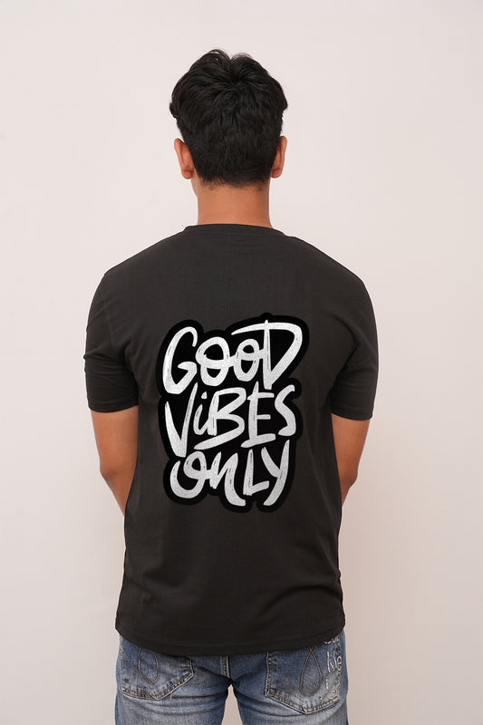 Typography oversized Good Vibes Printed Tshirt