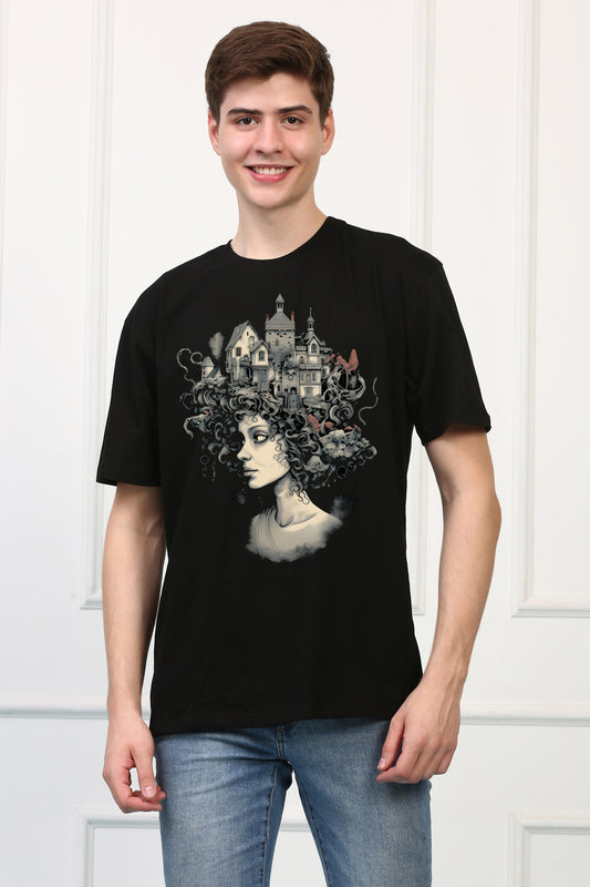 Haunted 3 Oversized  Printed Tshirt