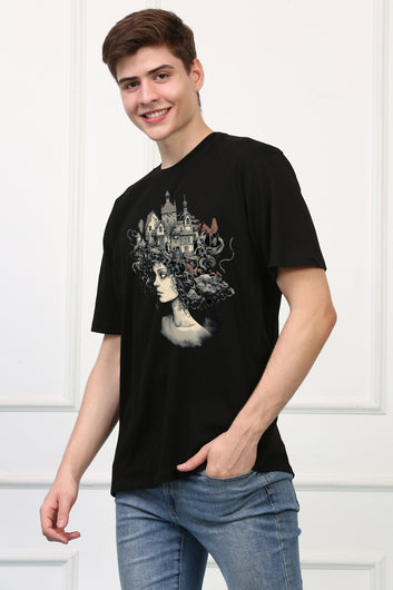 Haunted 3 Oversized  Printed Tshirt