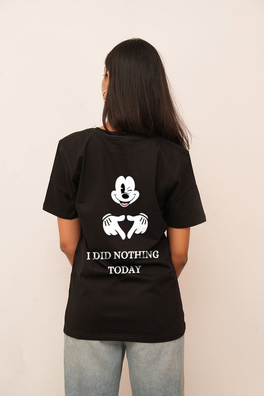 Cartoon Women Oversized I did Nothing Printed Tshirt