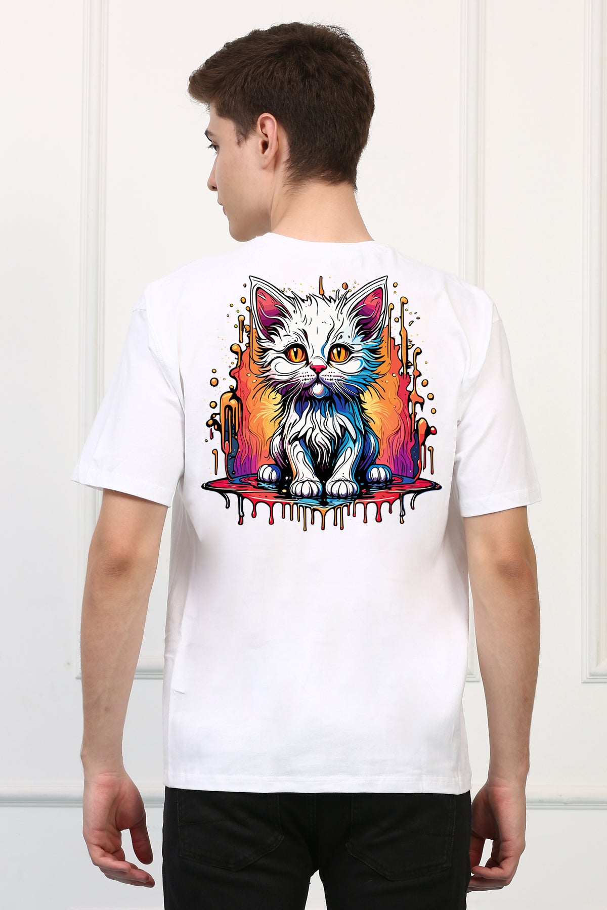 Oversized Kitty  Printed Tshirt