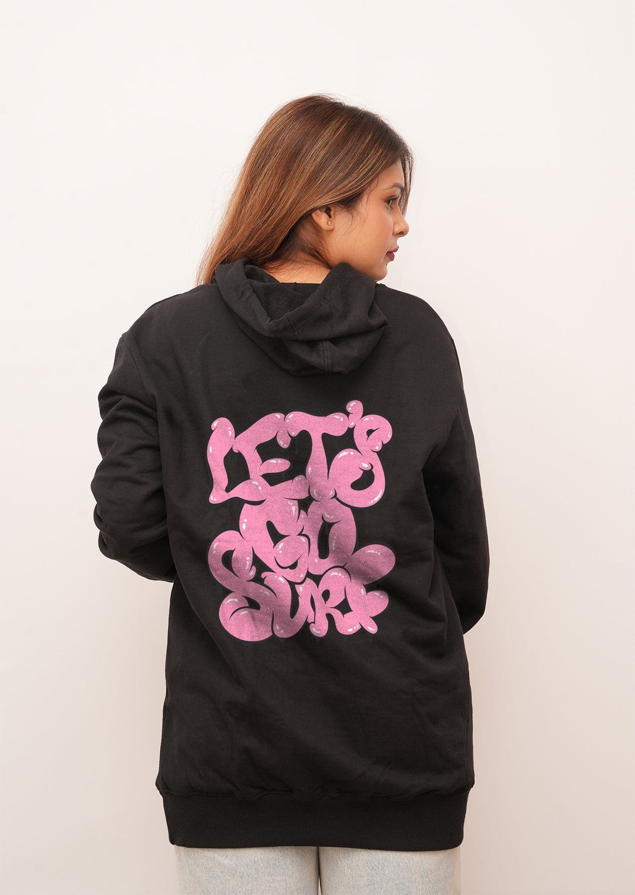 Typography Let's Go Surf Printed Hoodies