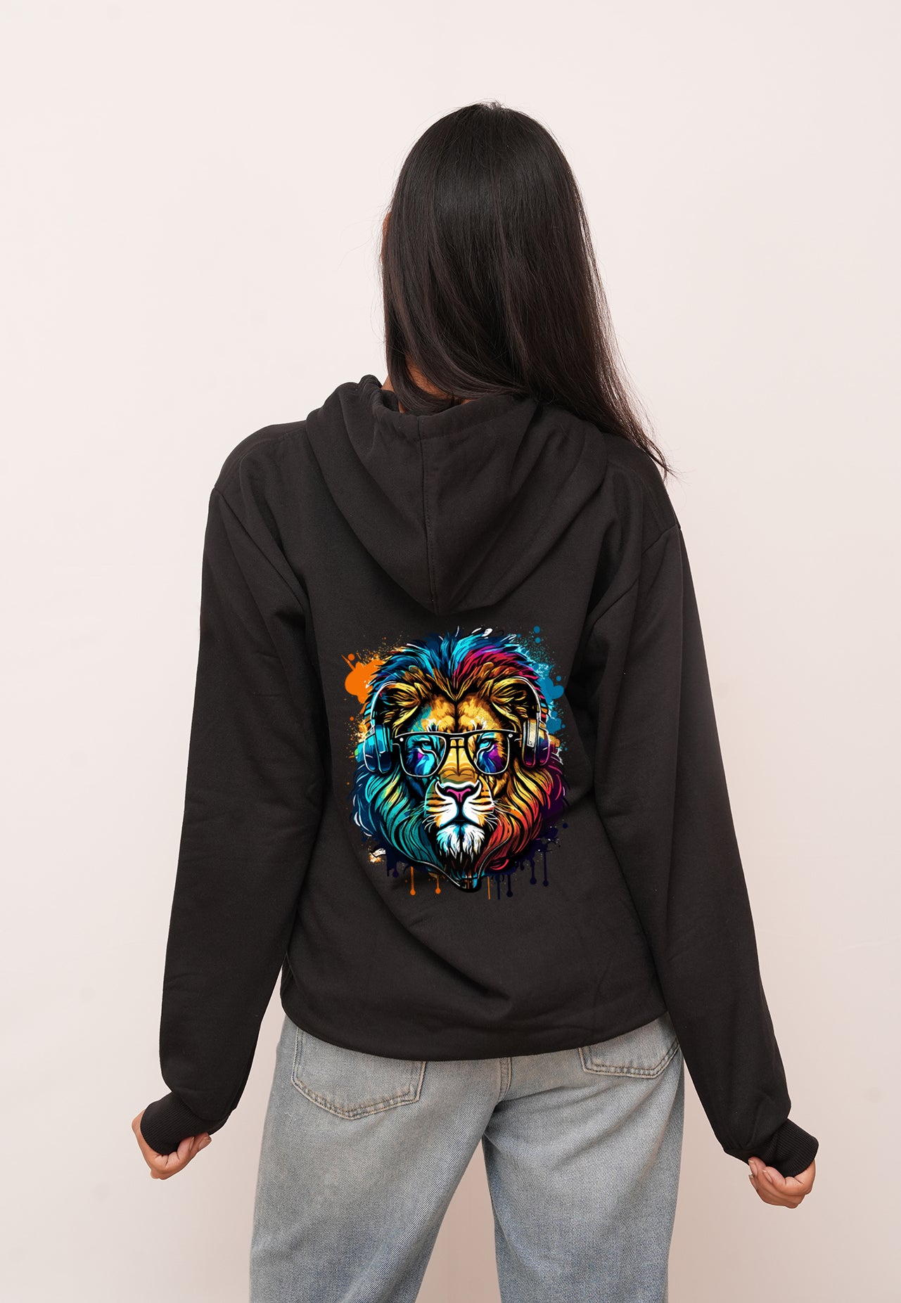 Graffitti Lion Printed Hoodies