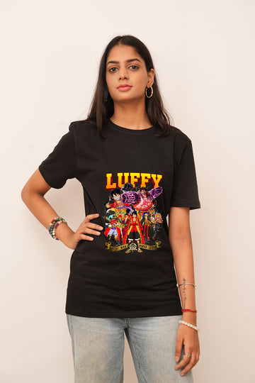 Anime Women Oversized Luffy Printed Tshirt