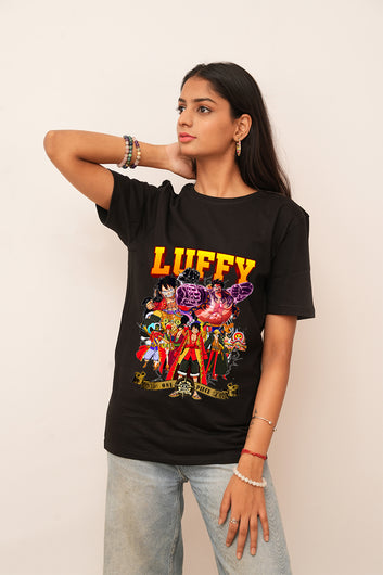 Anime Women Oversized Luffy Printed Tshirt