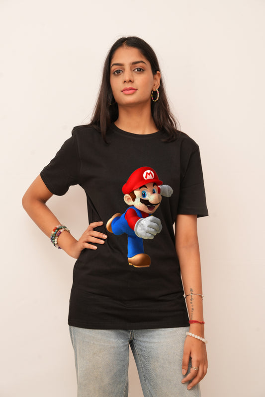 Cartoon Women Oversized Mario Printed Tshirt