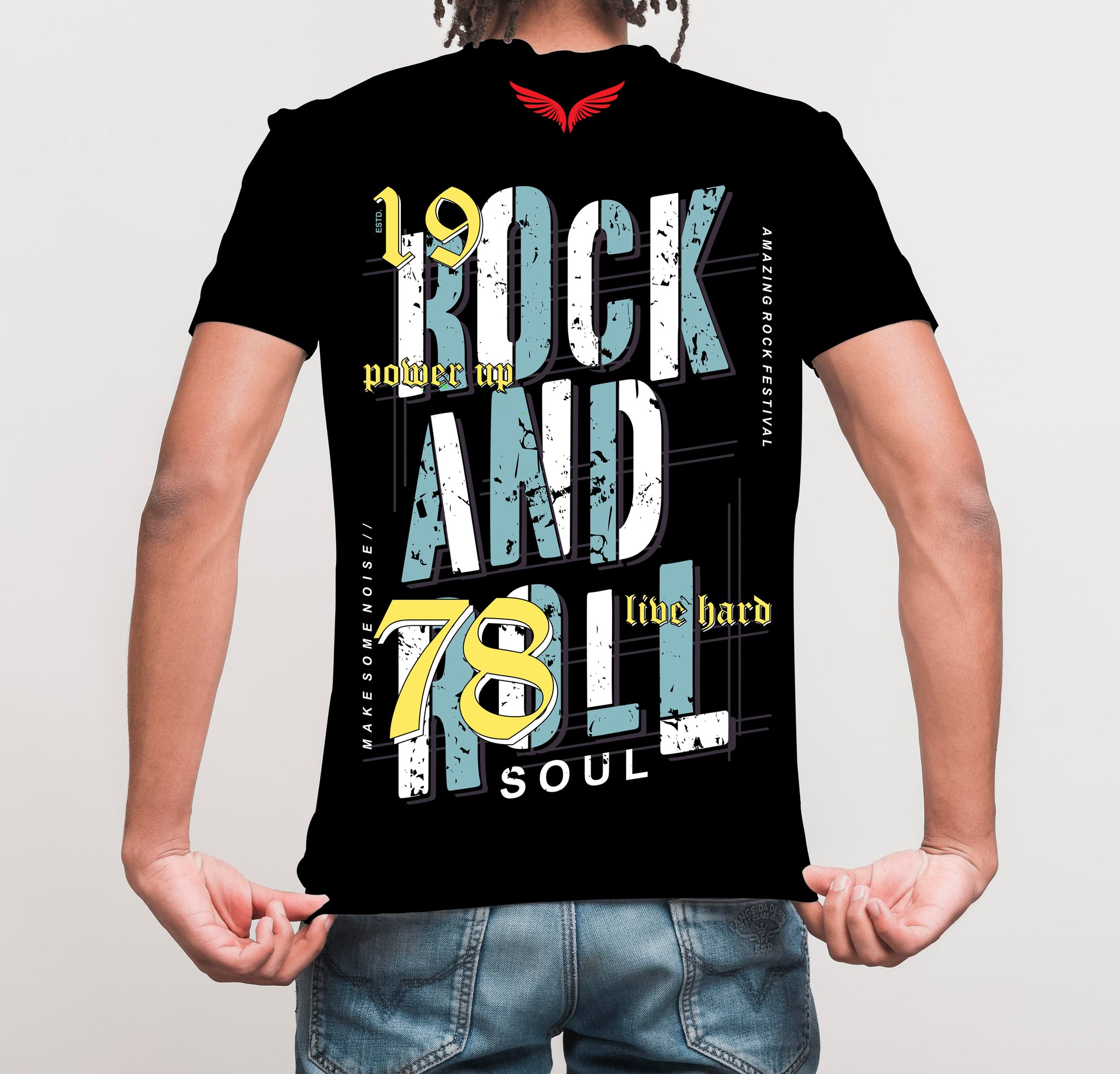 Men's Rock and Roll Printed T shirt