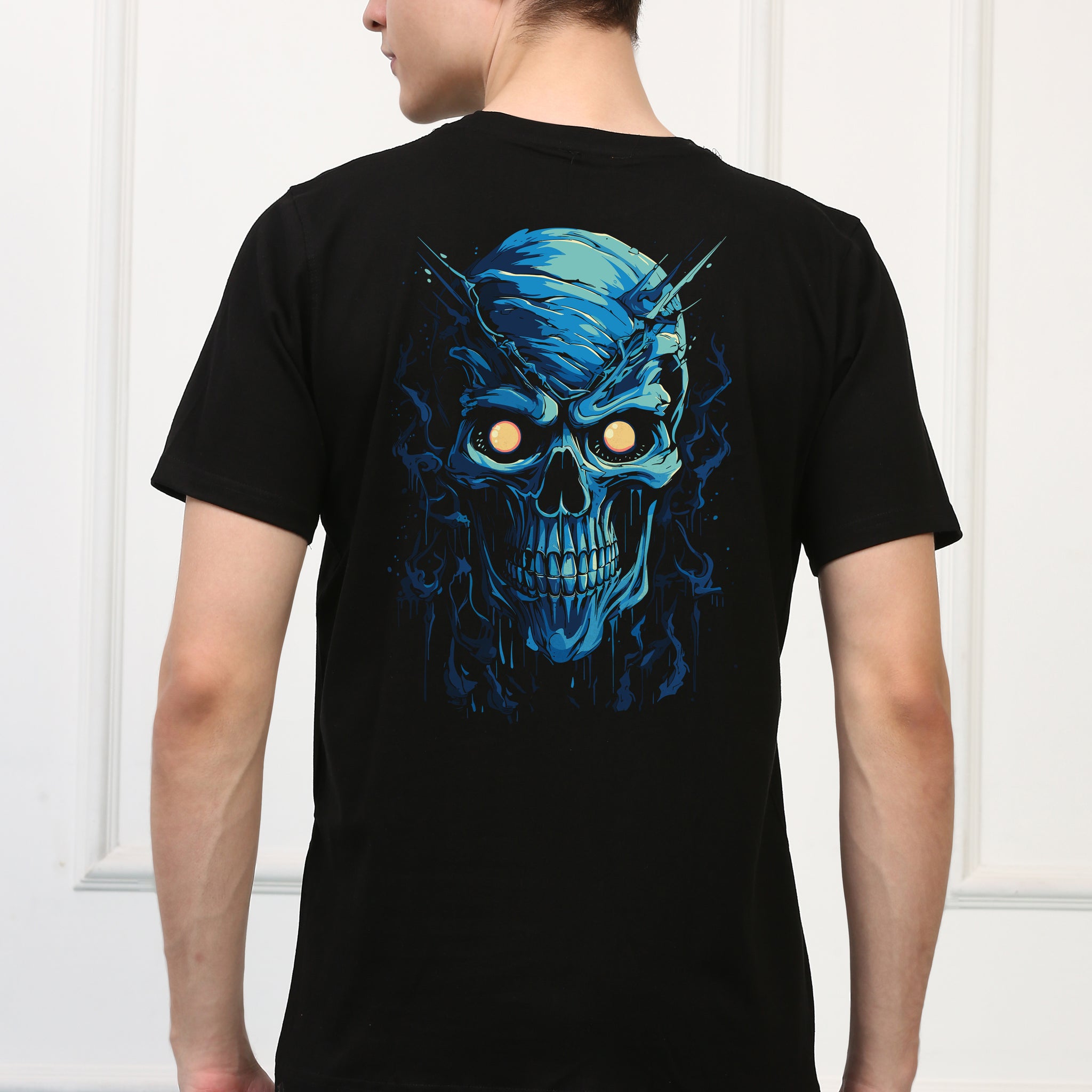 Blueray Skull Printed  T-shirt