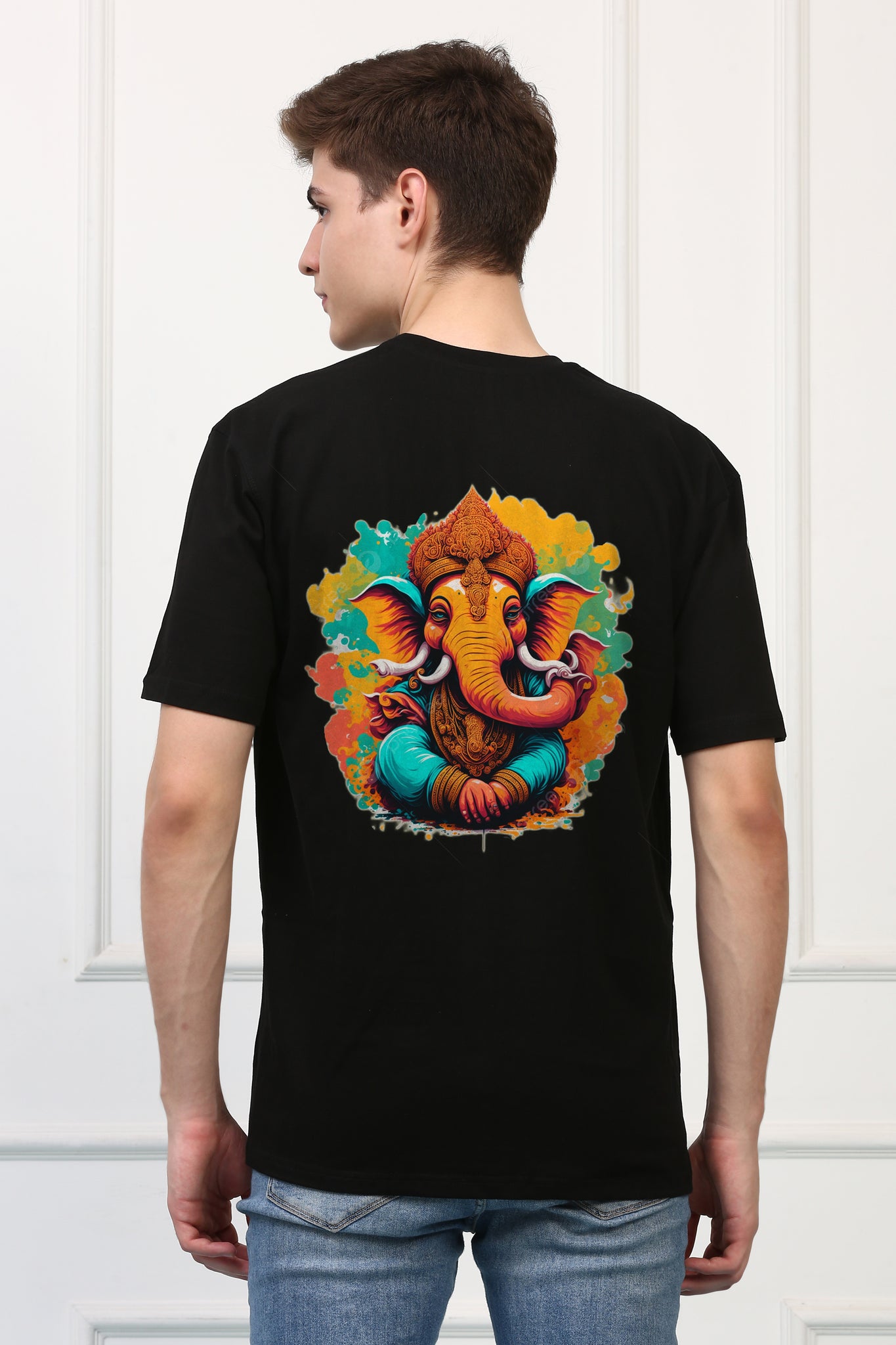 Men's Colorful Ganesh Ji  Printed Tshirt