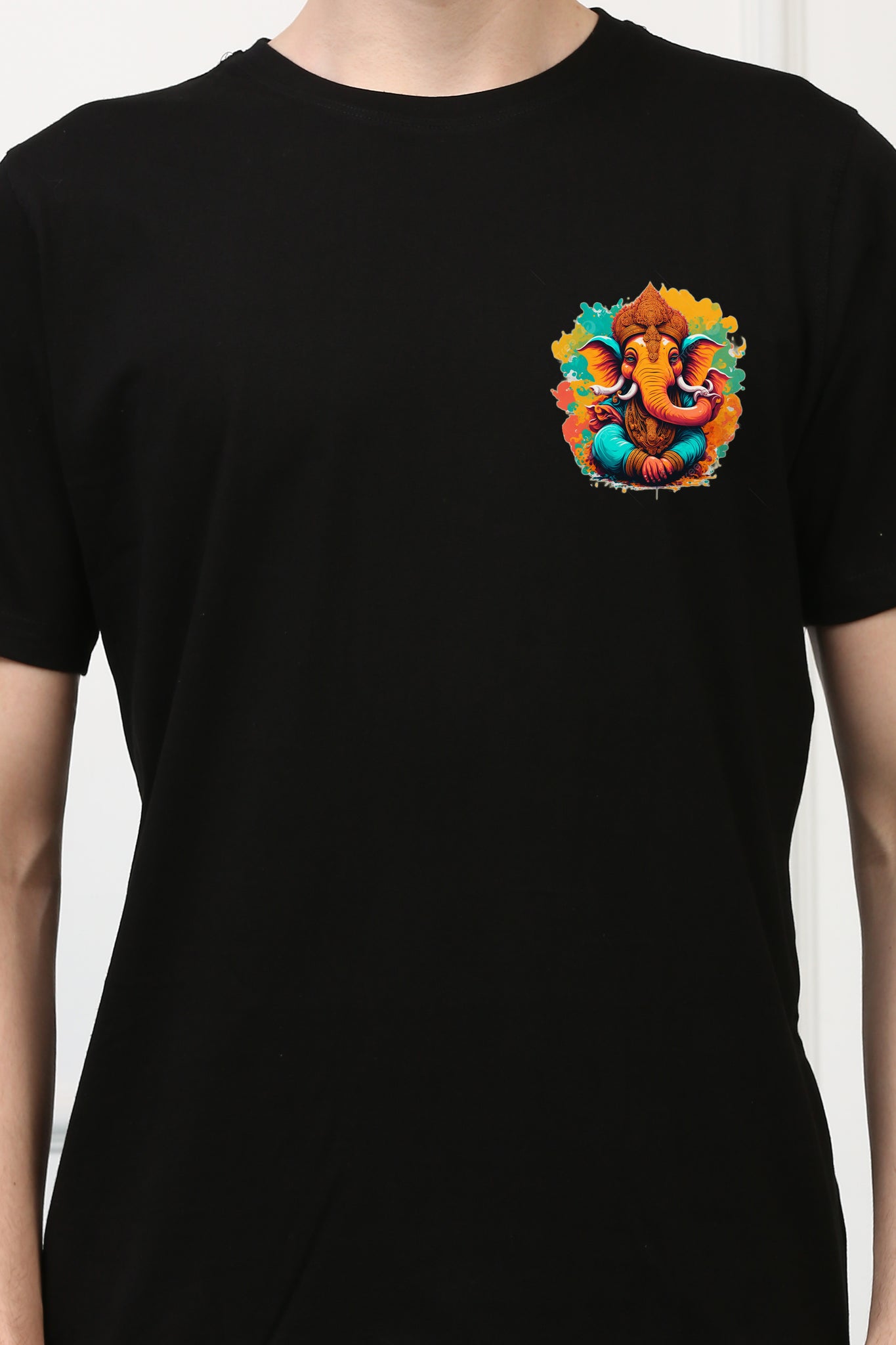 Men's Colorful Ganesh Ji  Printed Tshirt