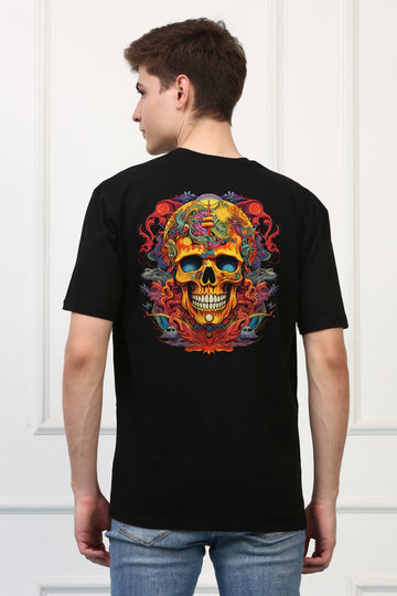 Colorful Skull Printed  T-shirt