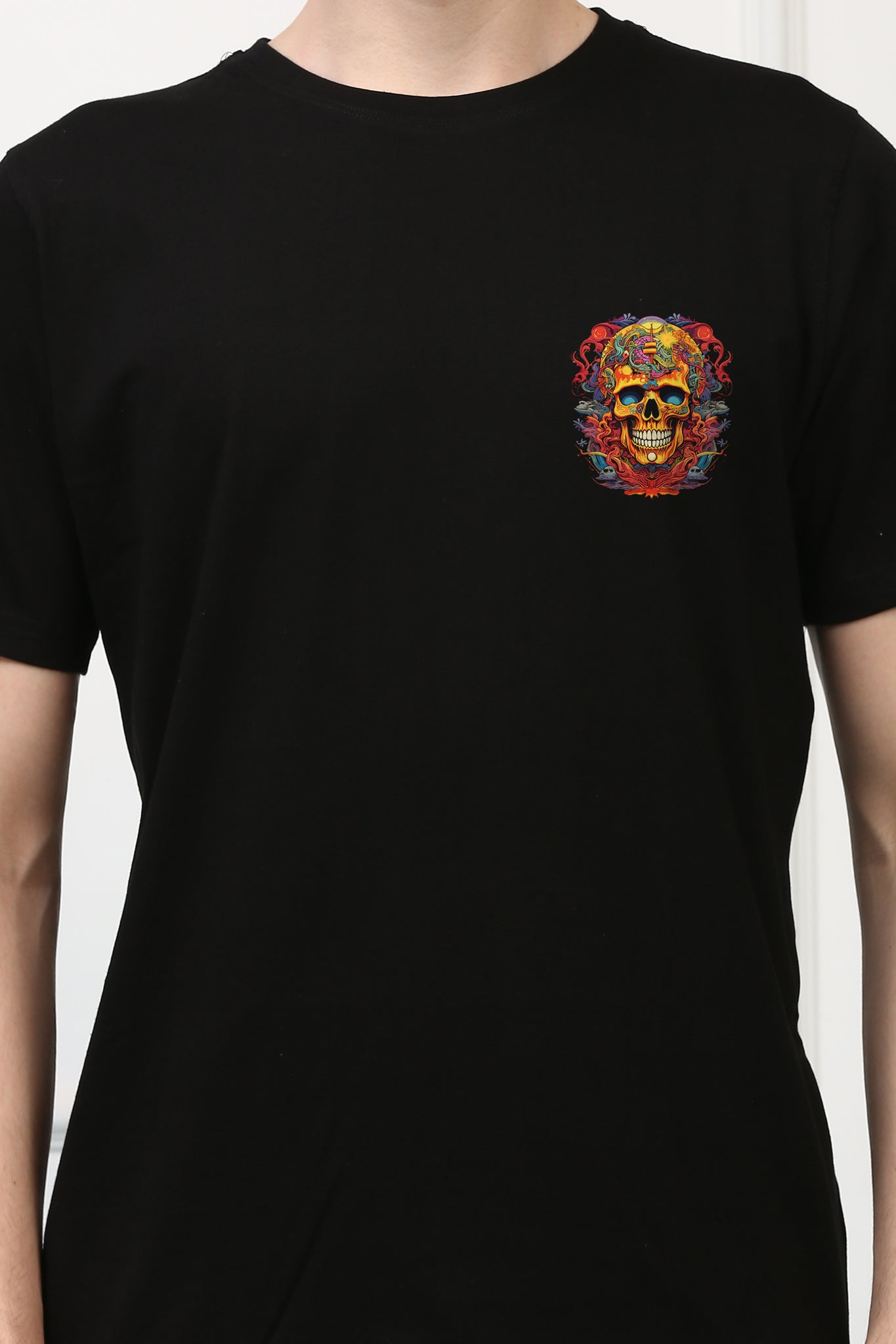 Colorful Skull Printed  T-shirt